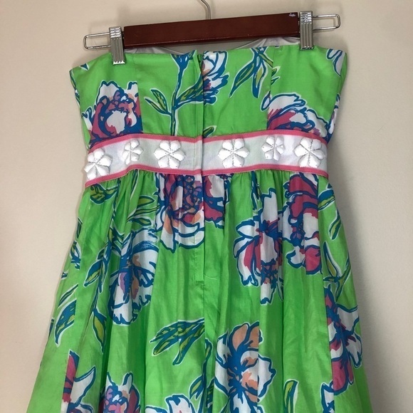 Lilly Pulitzer Langley Silk Cotton Blend Dress in New Green Tossed Size 0 NWT - Picture 7 of 13